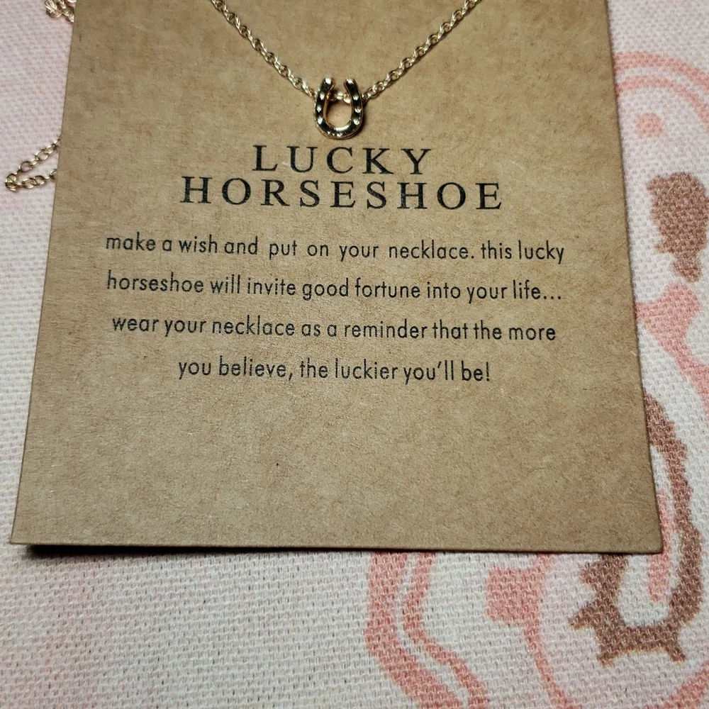 Lucky Horseshoe Necklace Horse Cowgirl Western Country Vaquera Dainty Minimalist - Picture 4 of 13